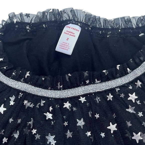 033 Star Foil Print Black Tulle Skirt - Picture 5 of 5